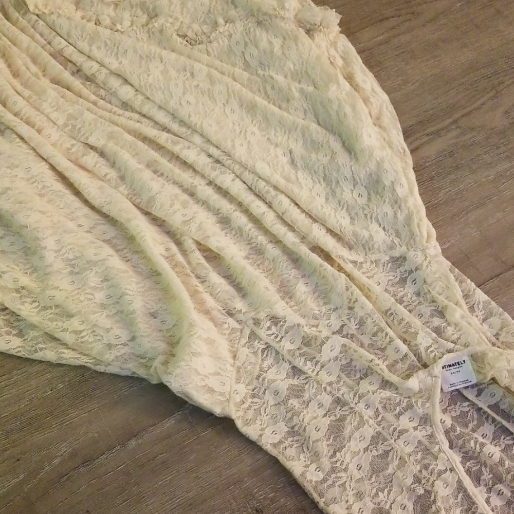Full length sheer lace dress